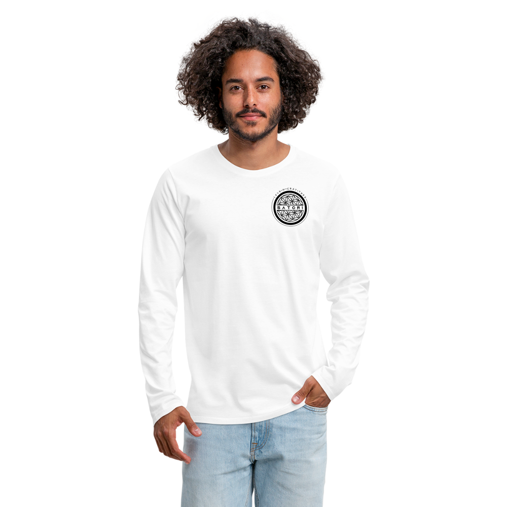 Men's Premium Long Sleeve T-Shirt Positive Print - white