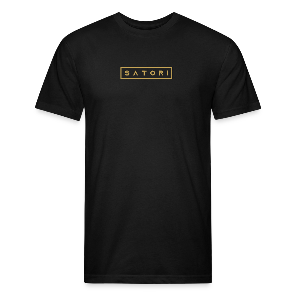 Fitted Cotton/Poly T-Shirt by Next Level Gold Logo - black