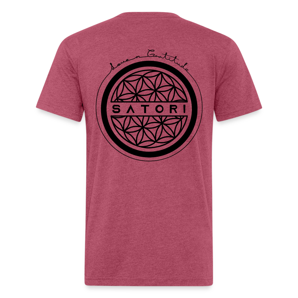 Fitted Cotton/Poly T-Shirt by Next Level - heather burgundy