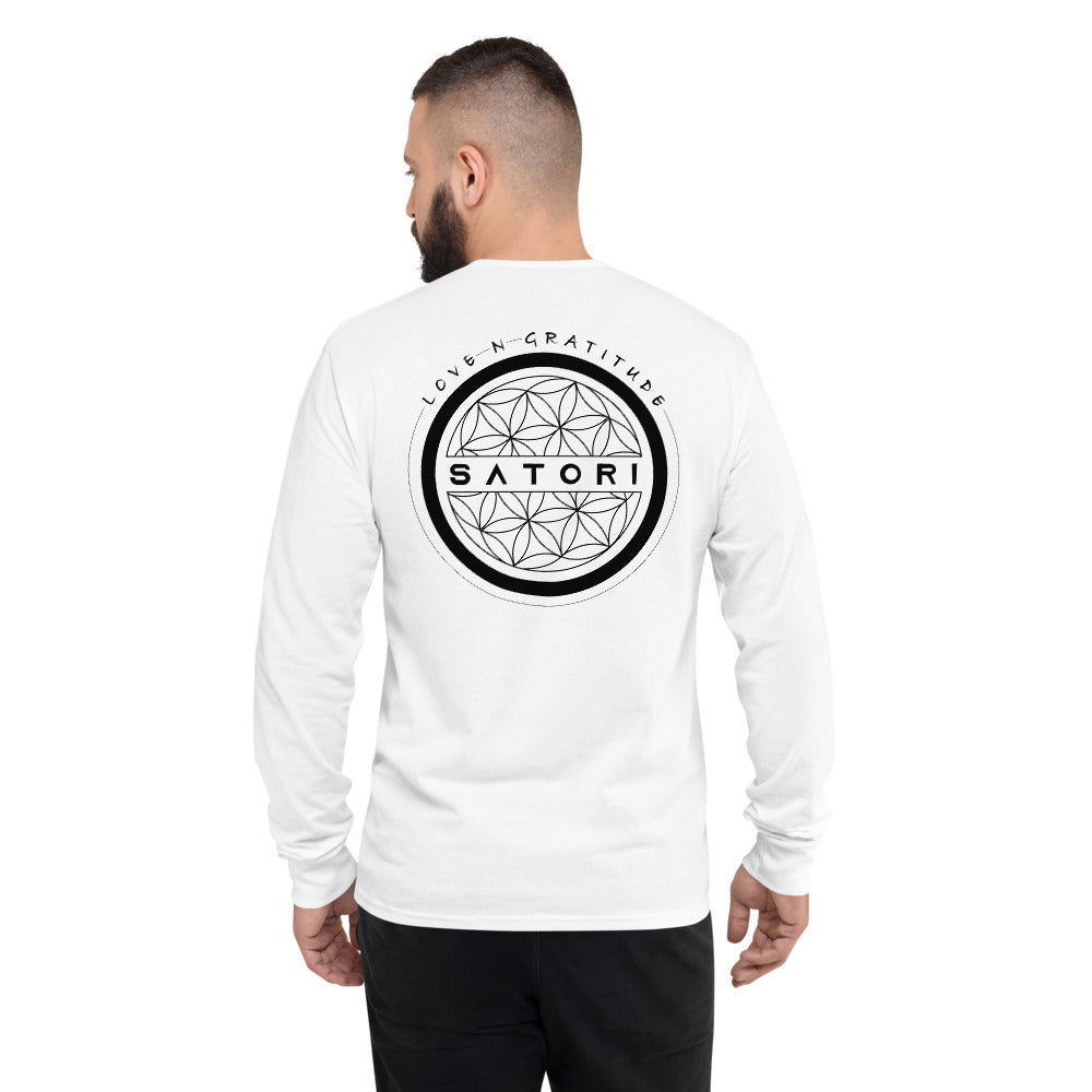 Men's Champion Long Sleeve Shirt Logo Front & Back