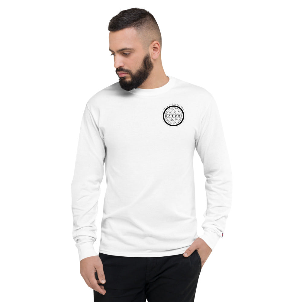 Men's Champion Long Sleeve Shirt Logo Front & Back