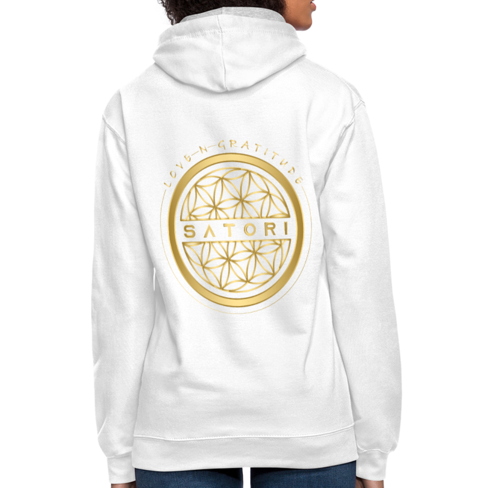 Contrast Hoodie Logo Back Custom Print Front - white/gray