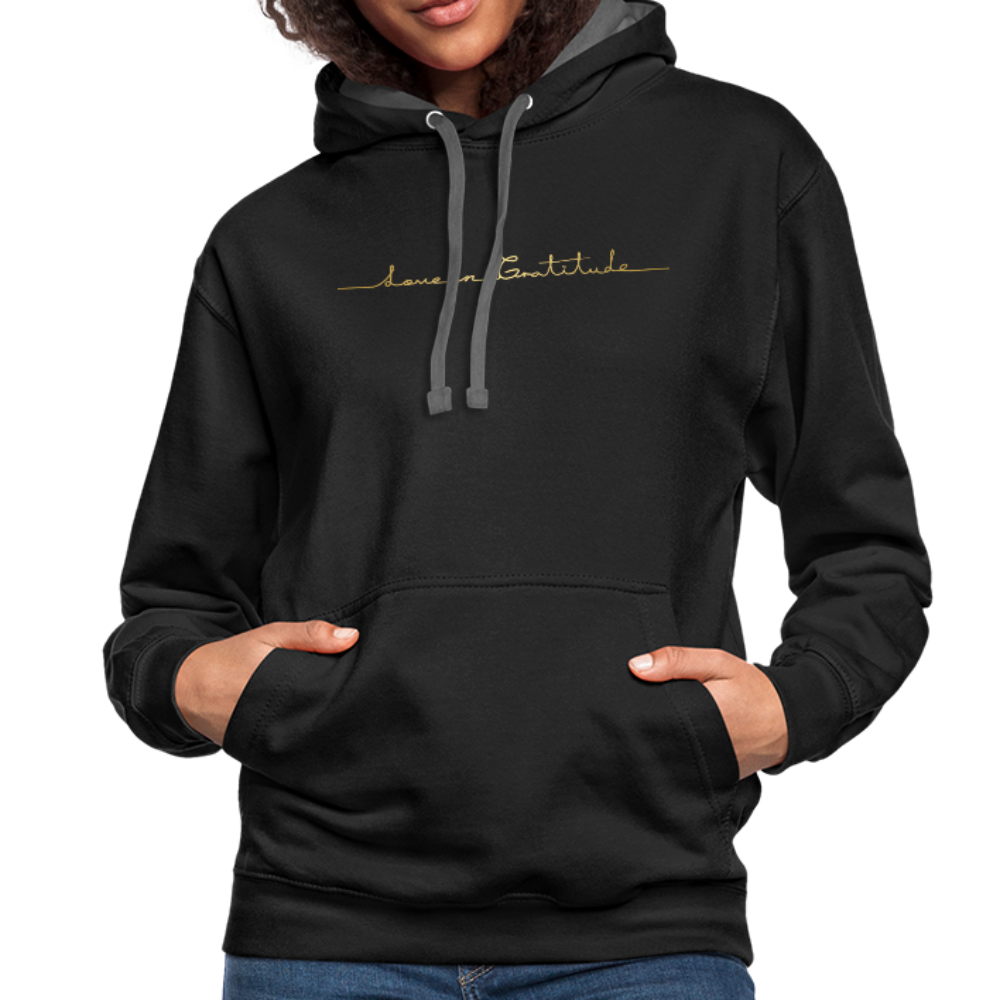 Contrast Hoodie Logo Back Custom Print Front - black/asphalt