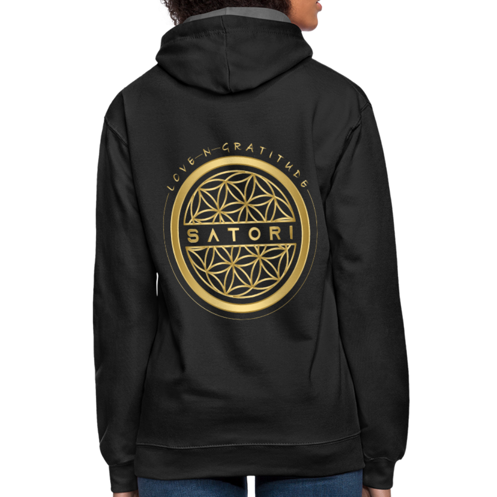 Contrast Hoodie Logo Back Custom Print Front - black/asphalt