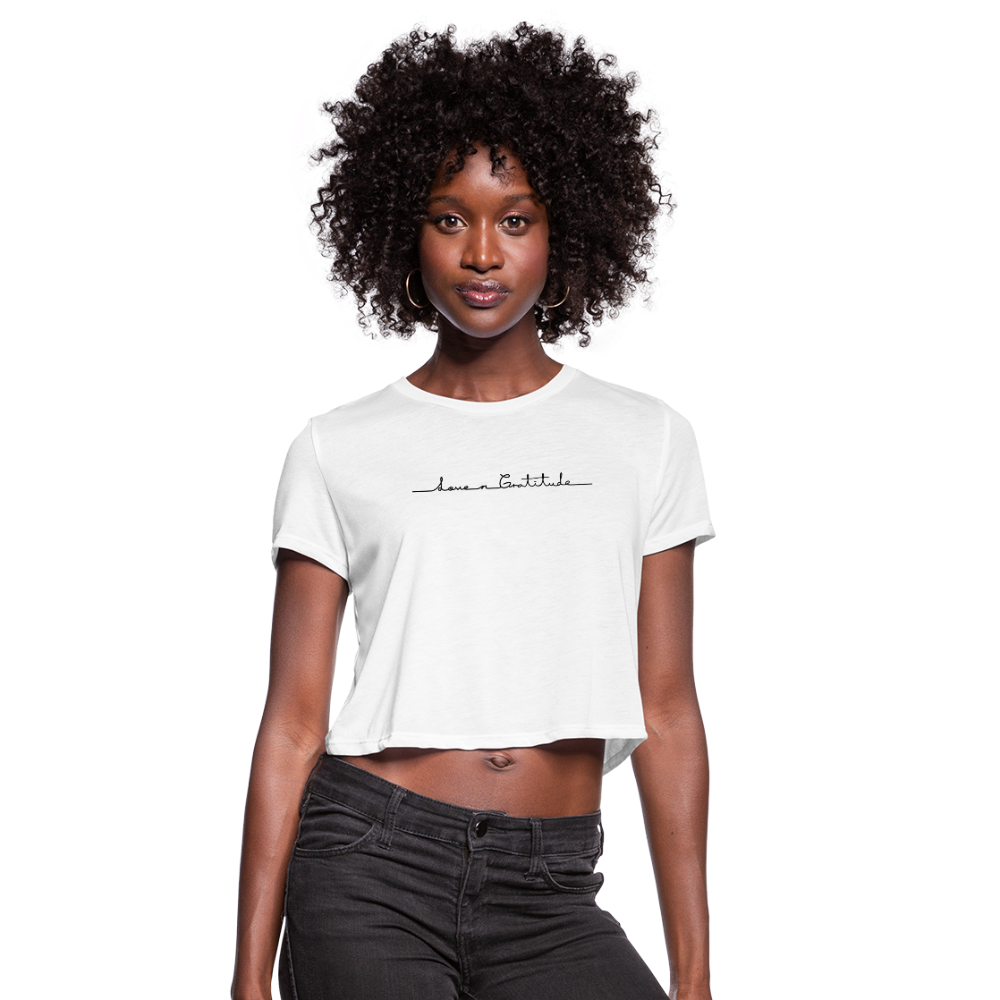 Women's Cropped T-Shirt Custom print front & Back - white