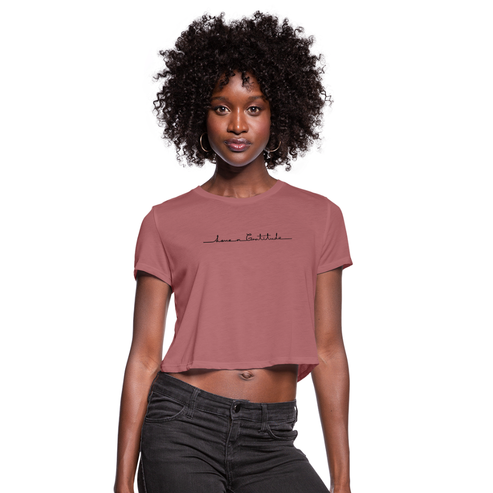 Women's Cropped T-Shirt Custom print front & Back - mauve
