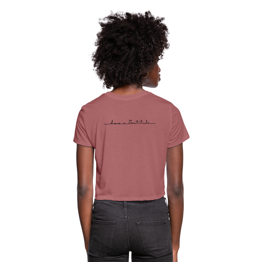 Women's Cropped T-Shirt Custom print front & Back - mauve