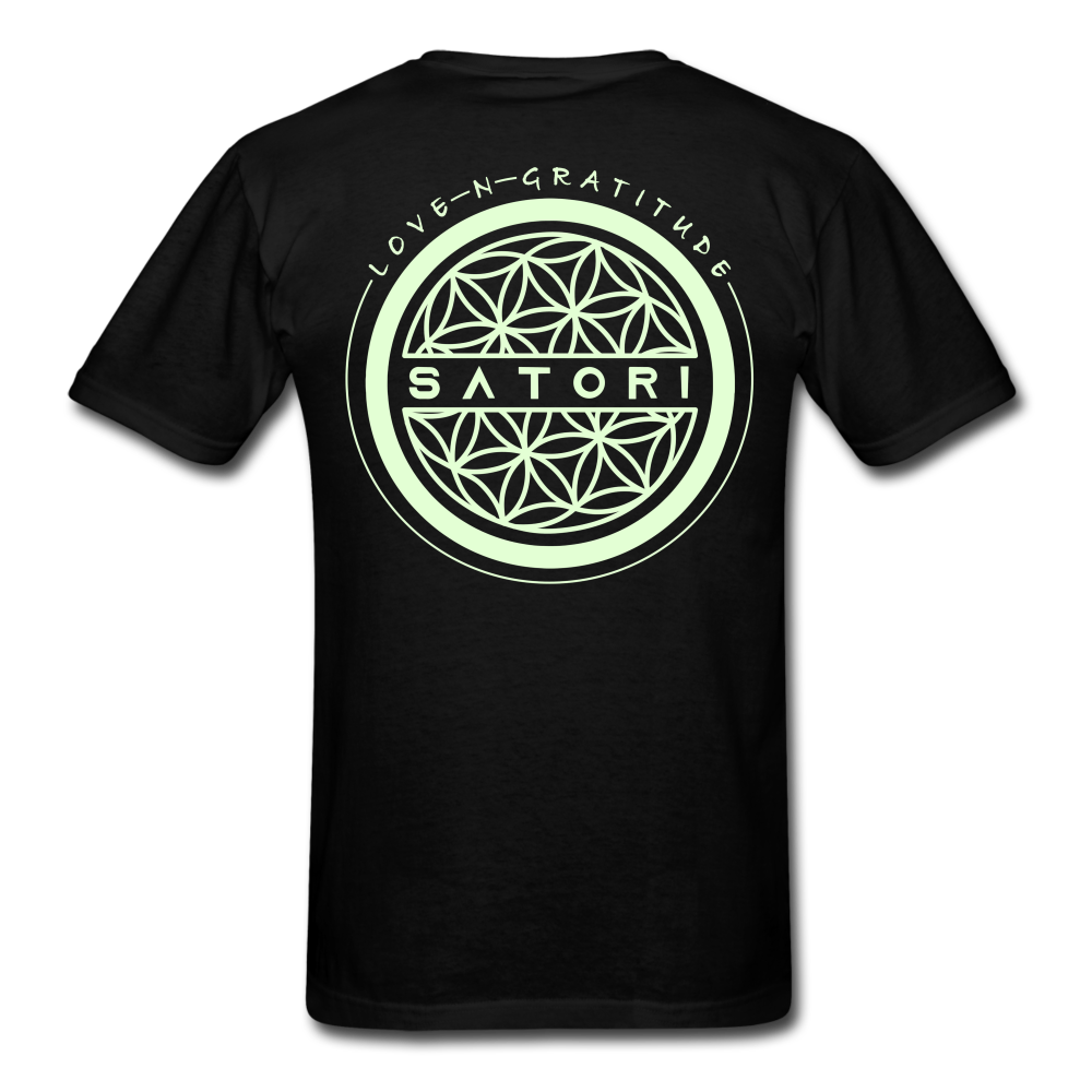 Unisex Classic T-Shirt Glow in Dark Logo & Print - black