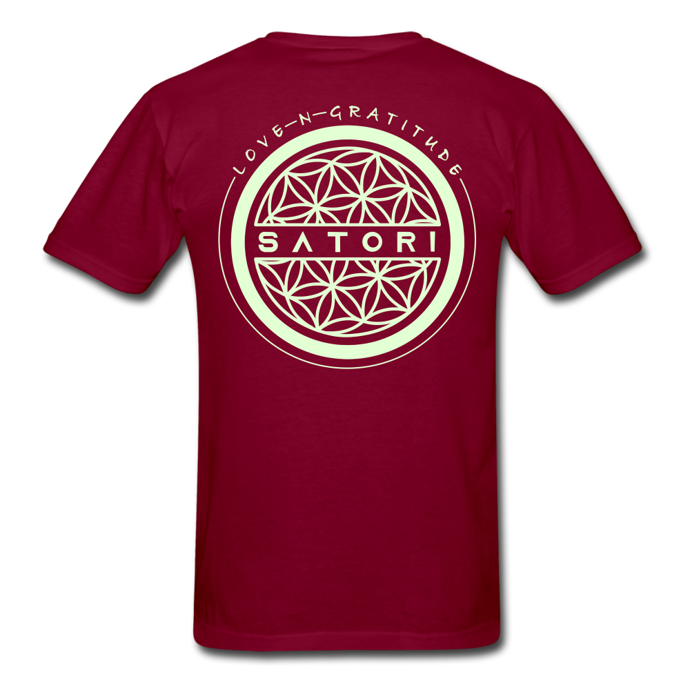 Unisex Classic T-Shirt Glow in Dark Logo & Print - burgundy
