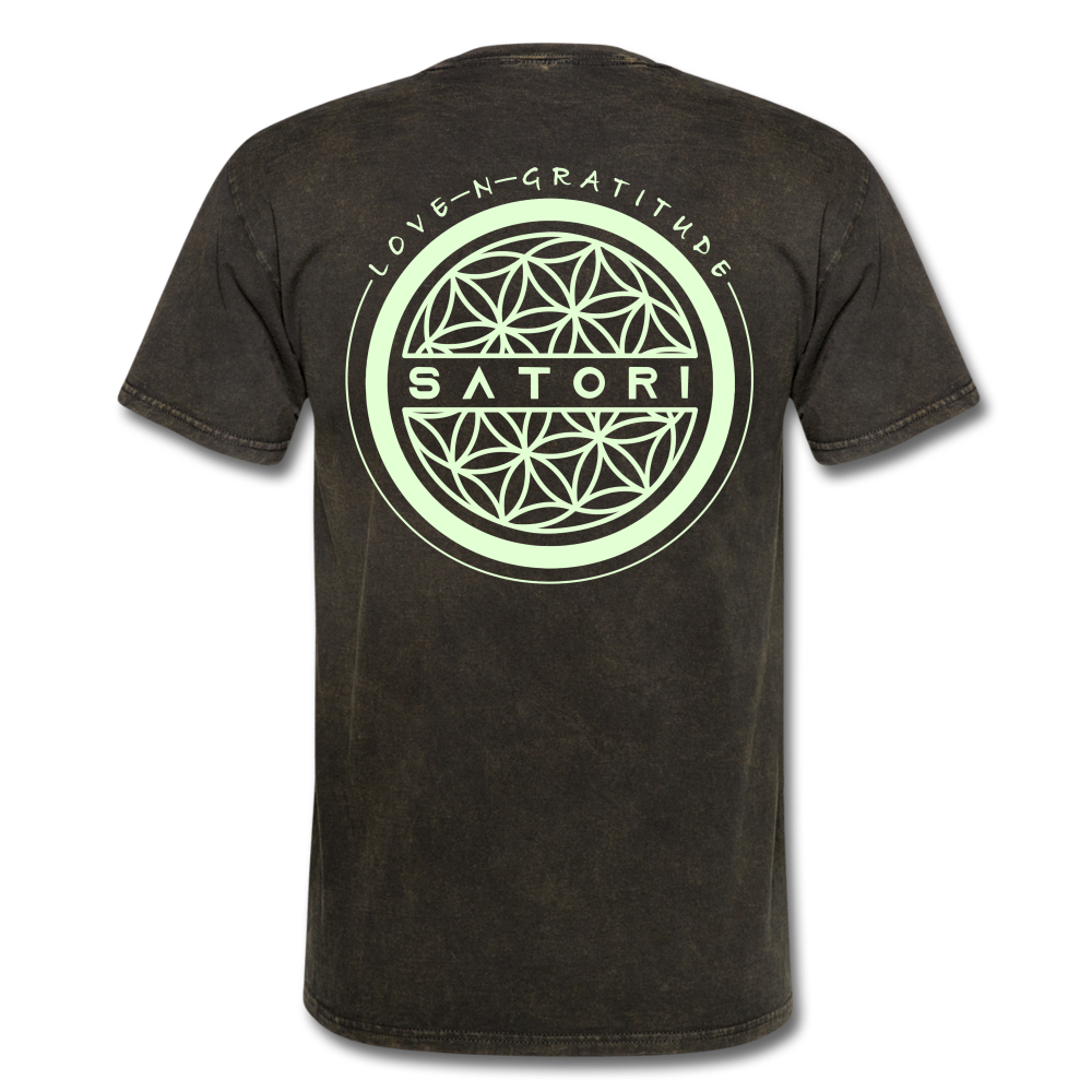 Unisex Classic T-Shirt Glow in Dark Logo & Print - mineral black