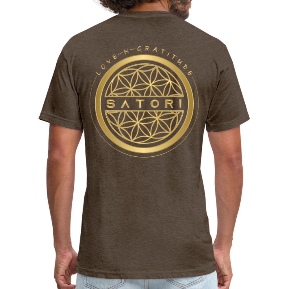 Fitted Cotton/Poly T-Shirt by Next Level Logo Front & Back - heather espresso