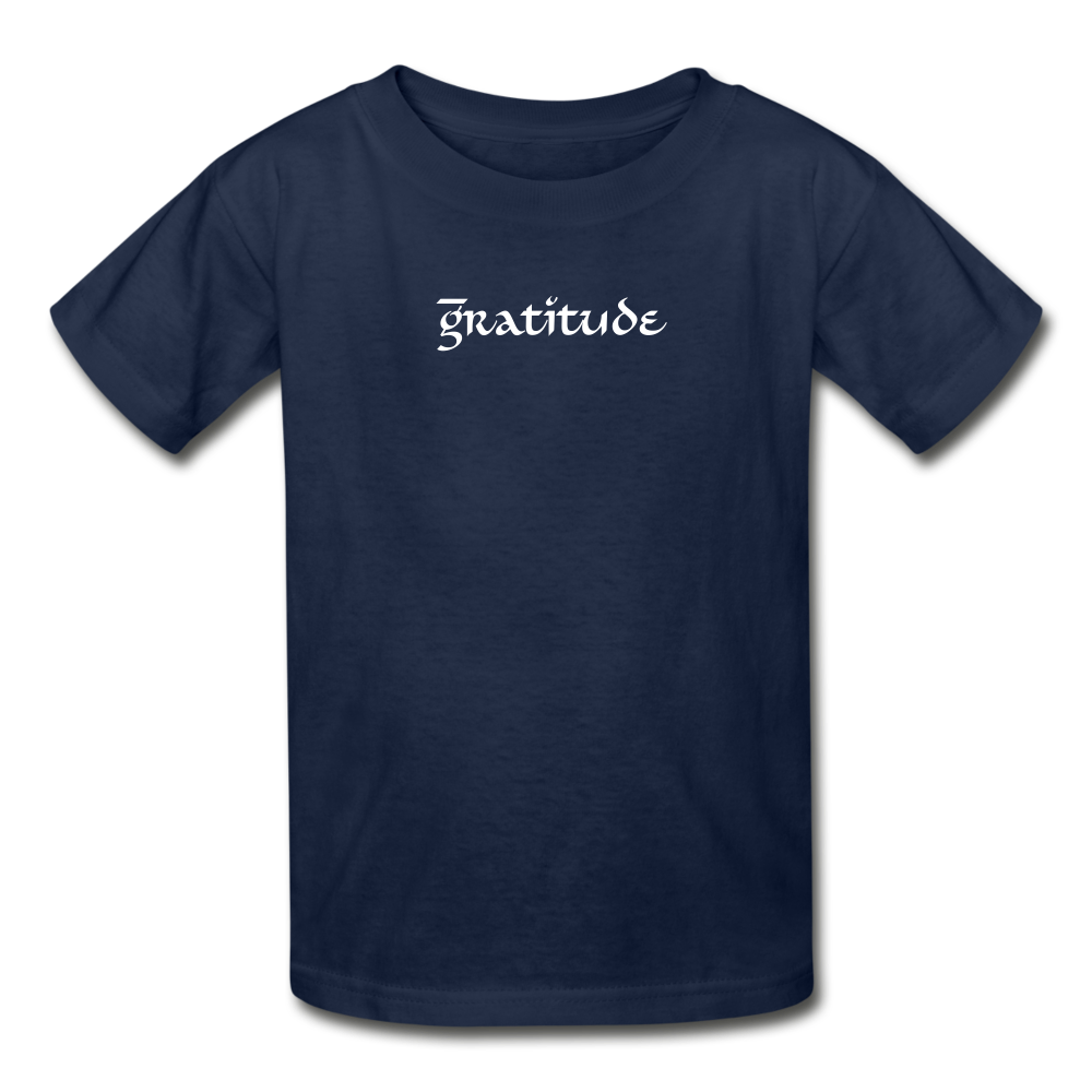 Hanes Youth Tagless T-Shirt Gratitude - navy
