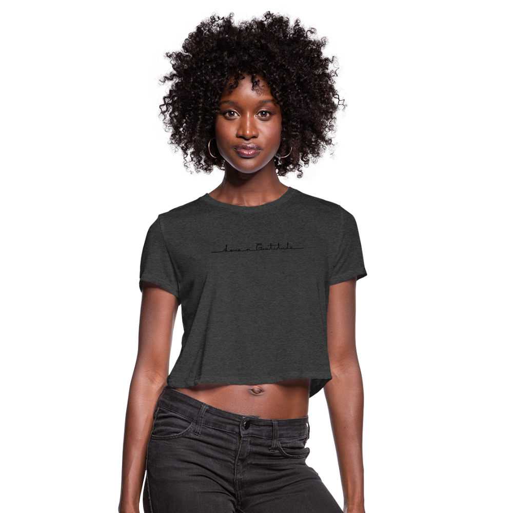 Women's Cropped T-Shirt Custom print front & Back - deep heather