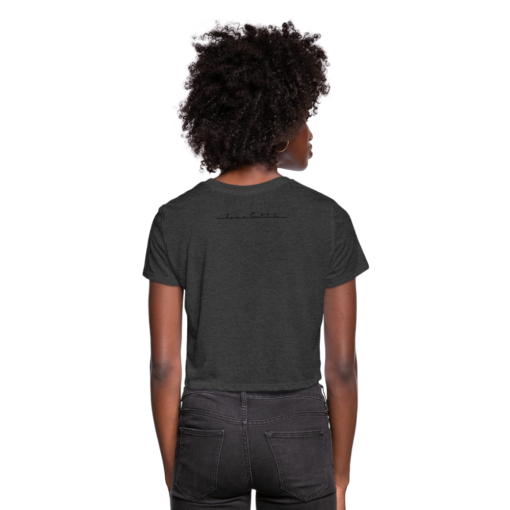 Women's Cropped T-Shirt Custom print front & Back - deep heather