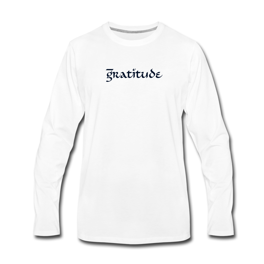 Men's Premium Long Sleeve T-Shirt Positive Print - white