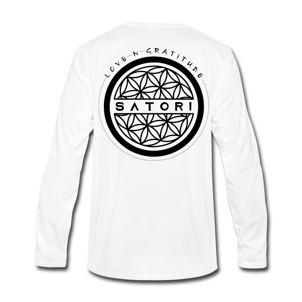 Men's Premium Long Sleeve T-Shirt Positive Print - white