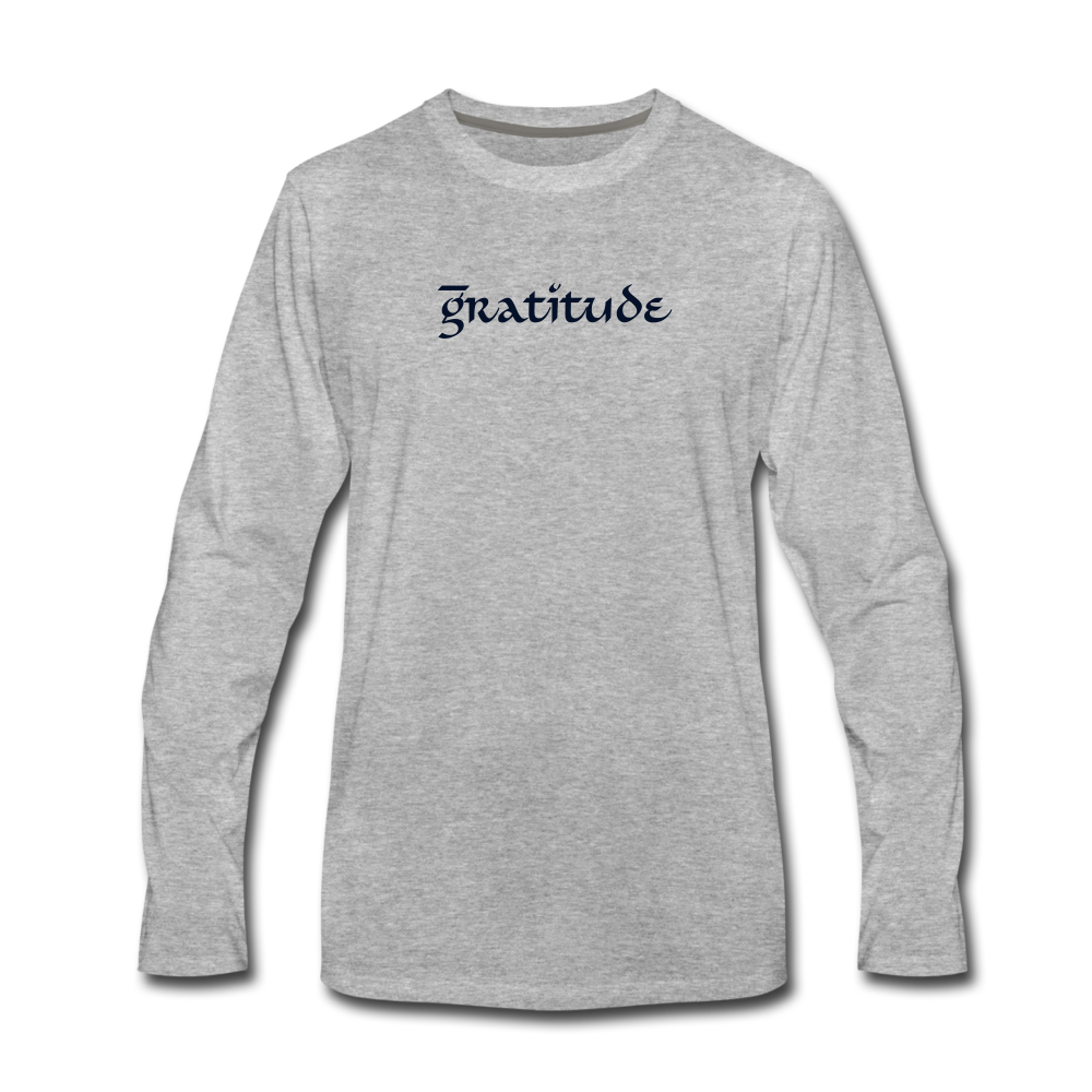 Men's Premium Long Sleeve T-Shirt Positive Print - heather gray