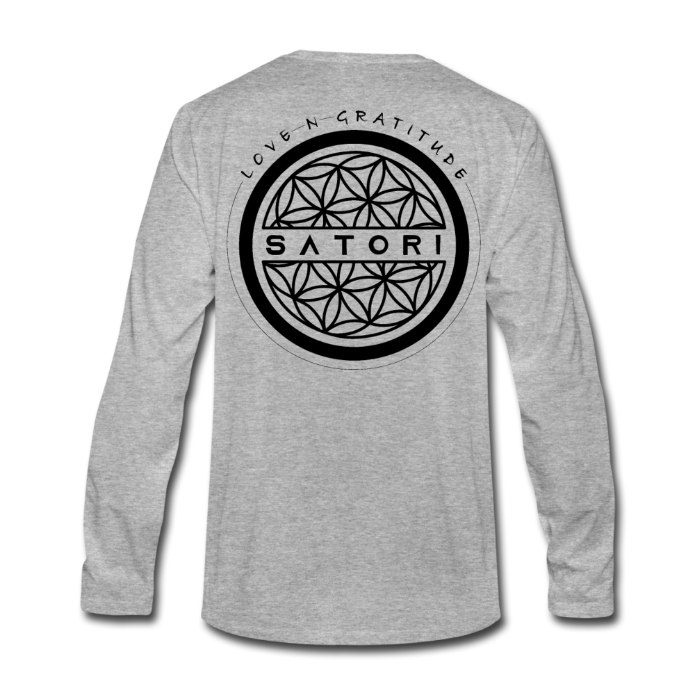 Men's Premium Long Sleeve T-Shirt Positive Print - heather gray