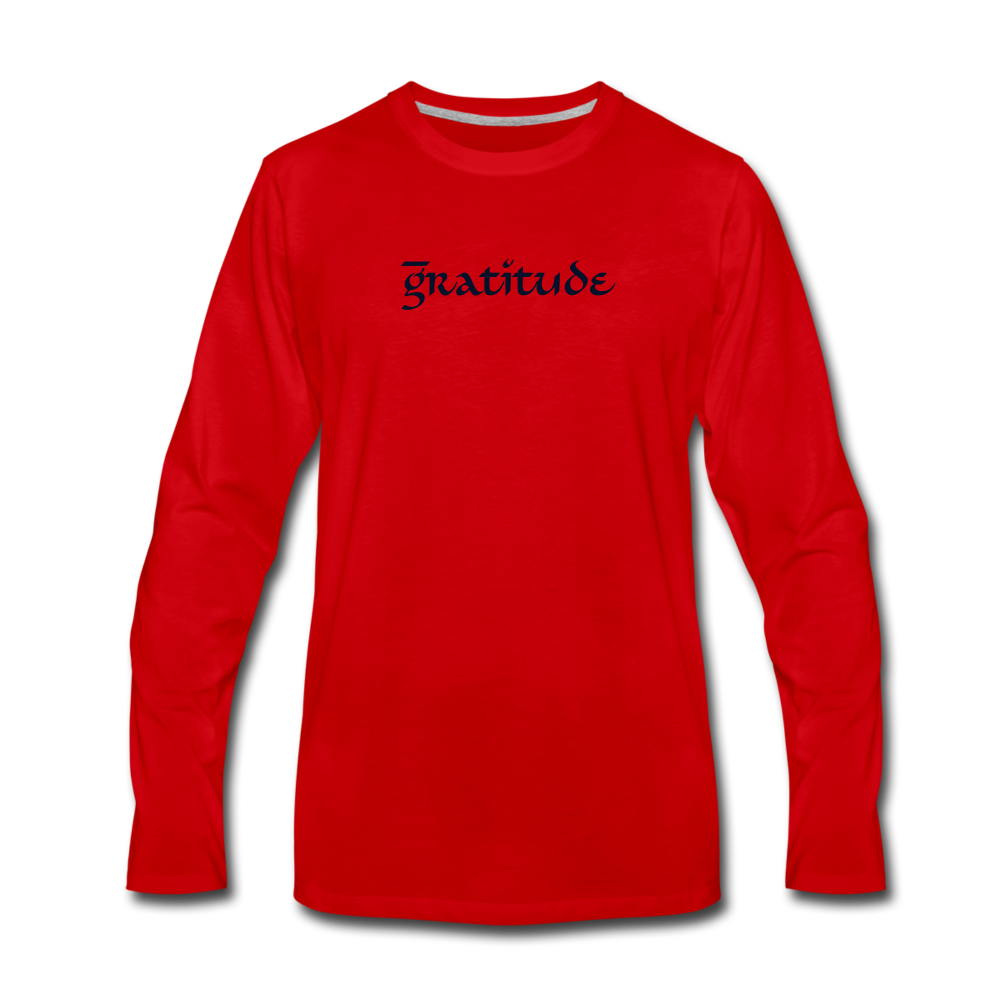 Men's Premium Long Sleeve T-Shirt Positive Print - red