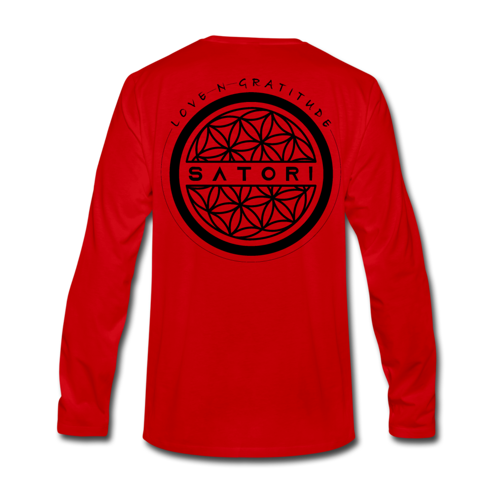 Men's Premium Long Sleeve T-Shirt Positive Print - red