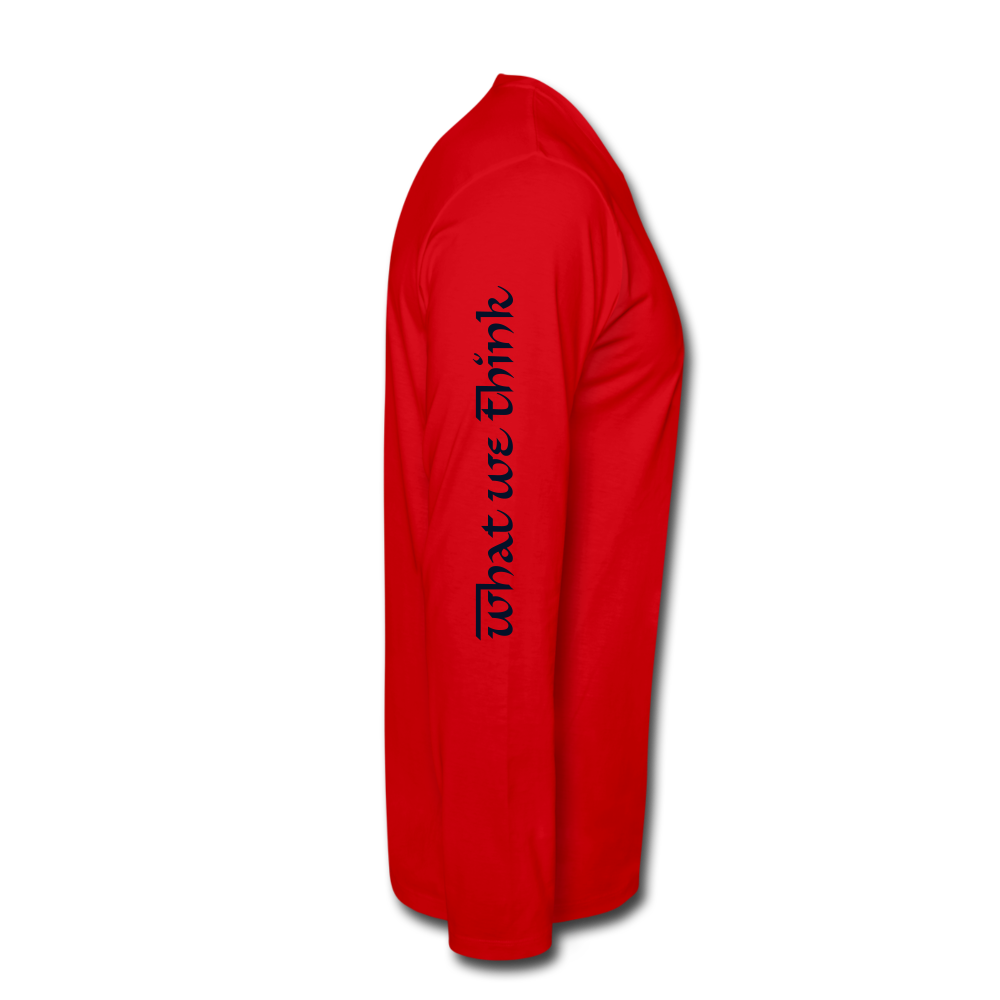 Men's Premium Long Sleeve T-Shirt Positive Print - red