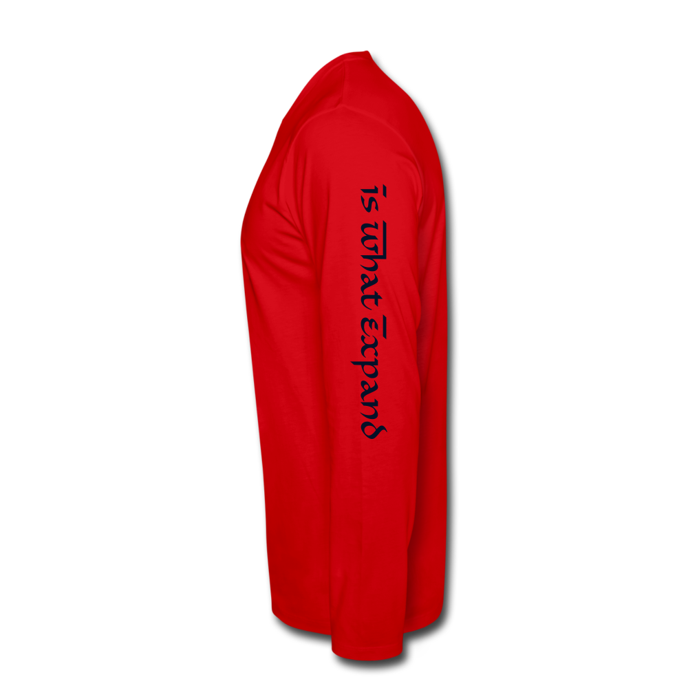 Men's Premium Long Sleeve T-Shirt Positive Print - red