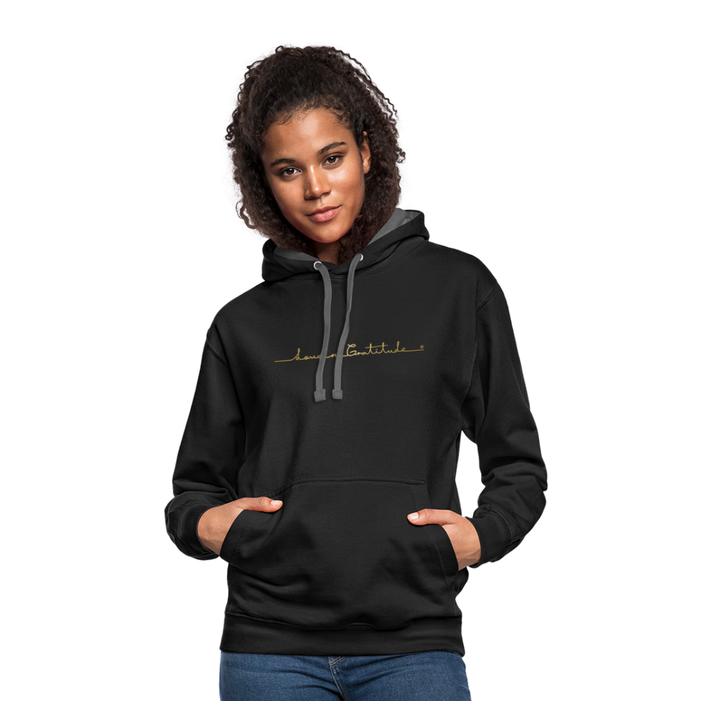 Contrast Hoodie Logo Back Custom Print Front - black/asphalt