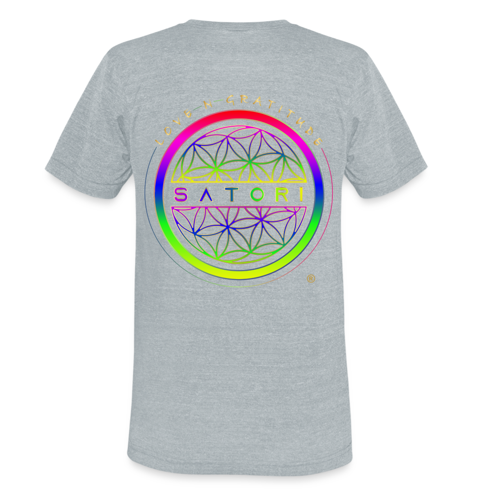 Unisex Tri-Blend T-Shirt Logo Front & Back - heather grey