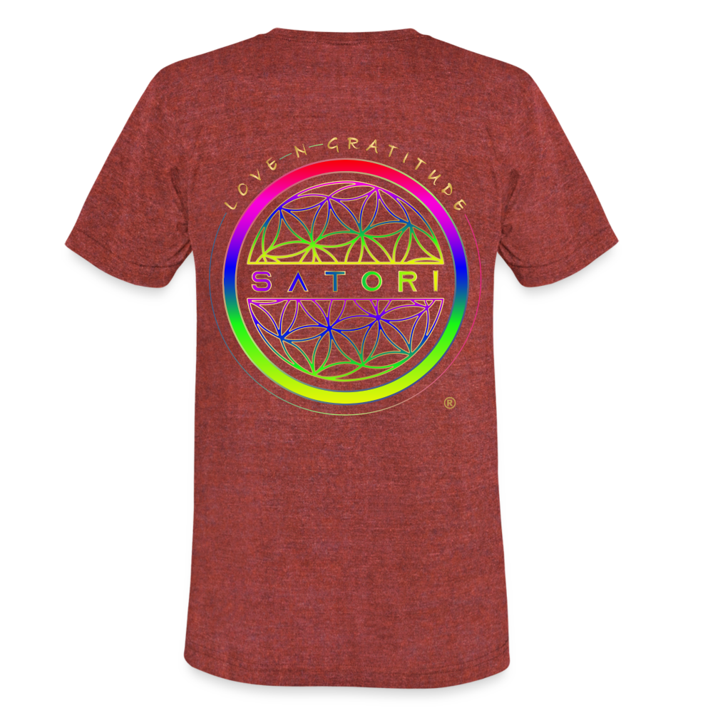 Unisex Tri-Blend T-Shirt Logo Front & Back - heather cranberry