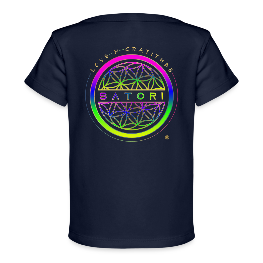 Baby Organic T-Shirt Logo Front & Back - dark navy