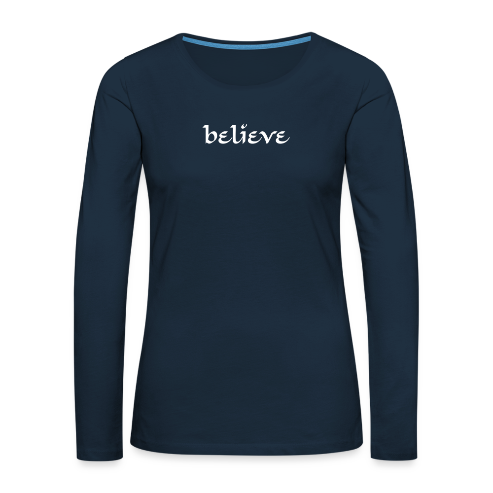 Women's Premium Long Sleeve T-Shirt - deep navy