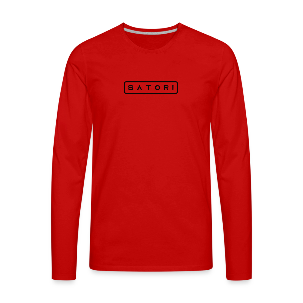 Men's Premium Long Sleeve T-Shirt Logo on Back, Print on front - red