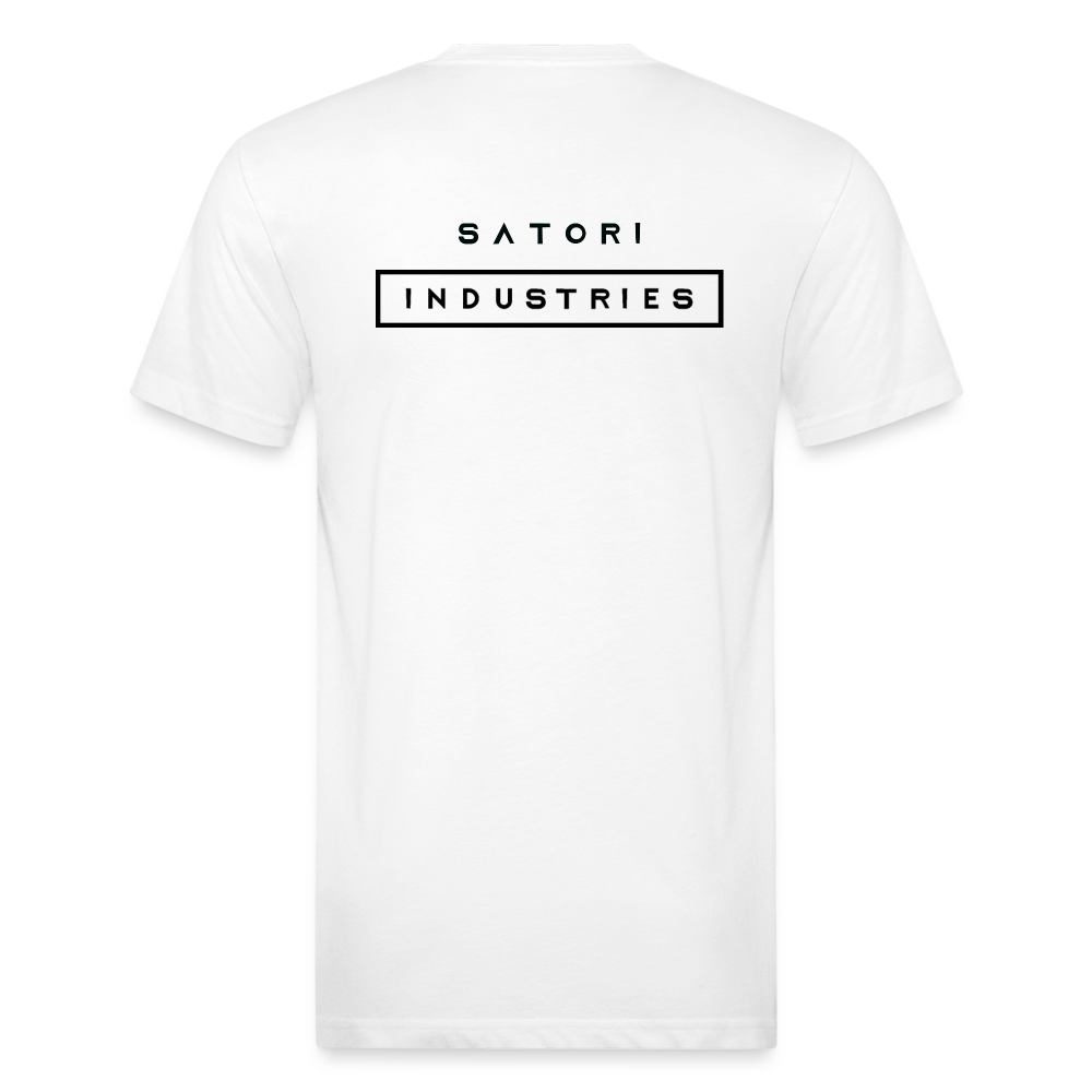 Fitted Cotton/Poly T-Shirt by Next Level Satori Front & Back - white