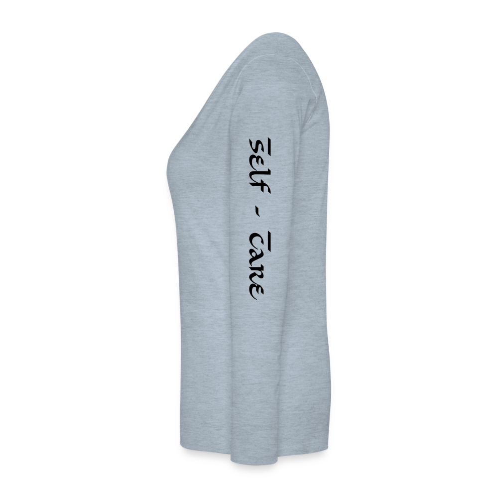 Women's Premium Long Sleeve T-Shirt Logo, Positive Sleeves - heather ice blue