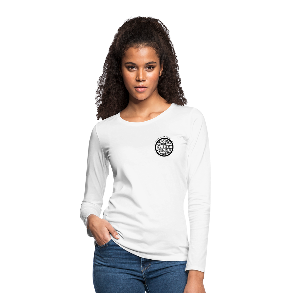 Women's Premium Long Sleeve T-Shirt Logo, Positive Sleeves - white