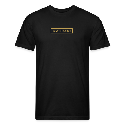 Fitted Cotton/Poly T-Shirt by Next Level Gold Logo - black