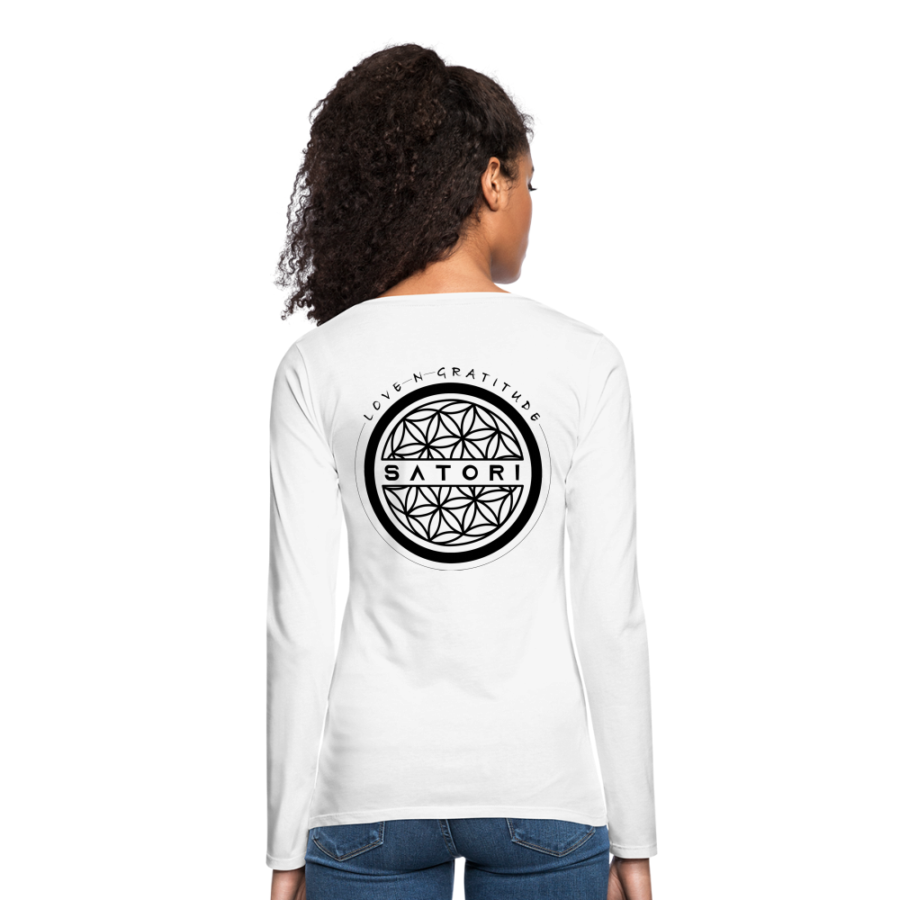 Women's Premium Long Sleeve T-Shirt Logo, Positive Sleeves - white