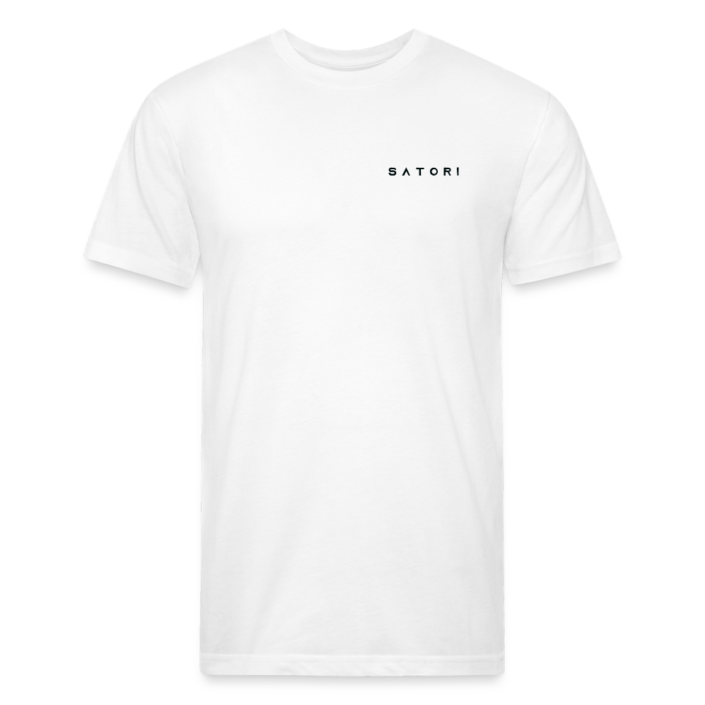 Fitted Cotton/Poly T-Shirt by Next Level Satori Front & Back - white