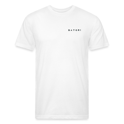 Fitted Cotton/Poly T-Shirt by Next Level Satori Front & Back - white