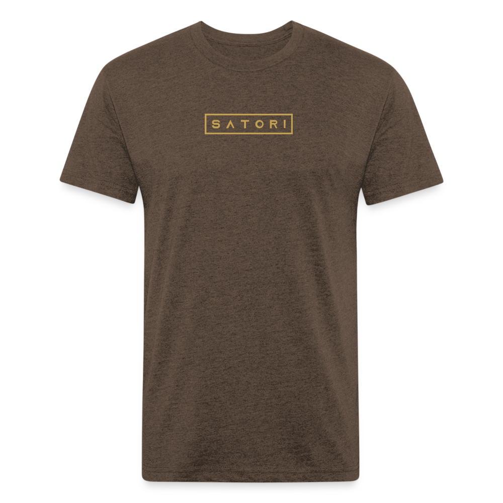 Fitted Cotton/Poly T-Shirt by Next Level Gold Logo - heather espresso