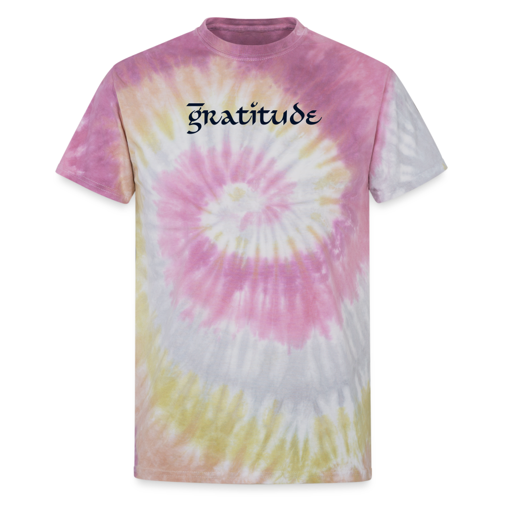 Unisex Tie Dye T-Shirt Gratitude - Desert Rose