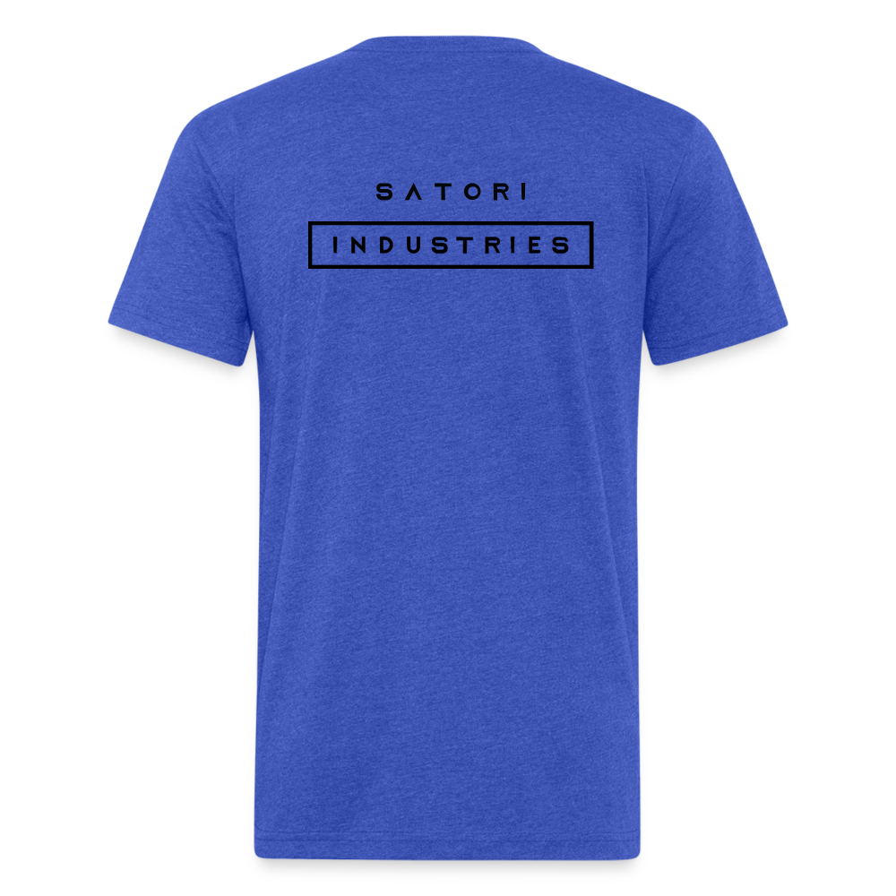 Fitted Cotton/Poly T-Shirt by Next Level Satori Front & Back - heather royal