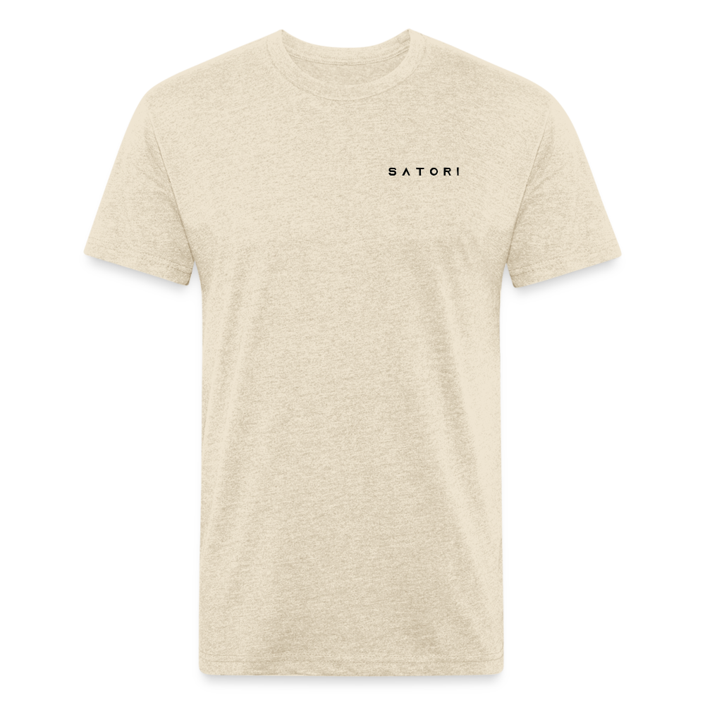 Fitted Cotton/Poly T-Shirt by Next Level Satori Front & Back - heather cream