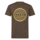 Fitted Cotton/Poly T-Shirt by Next Level Gold Logo - heather espresso