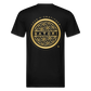 Fitted Cotton/Poly T-Shirt by Next Level Gold Logo - black