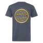 Fitted Cotton/Poly T-Shirt by Next Level Gold Logo - heather navy