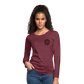 Women's Premium Long Sleeve T-Shirt Logo, Positive Sleeves - heather burgundy