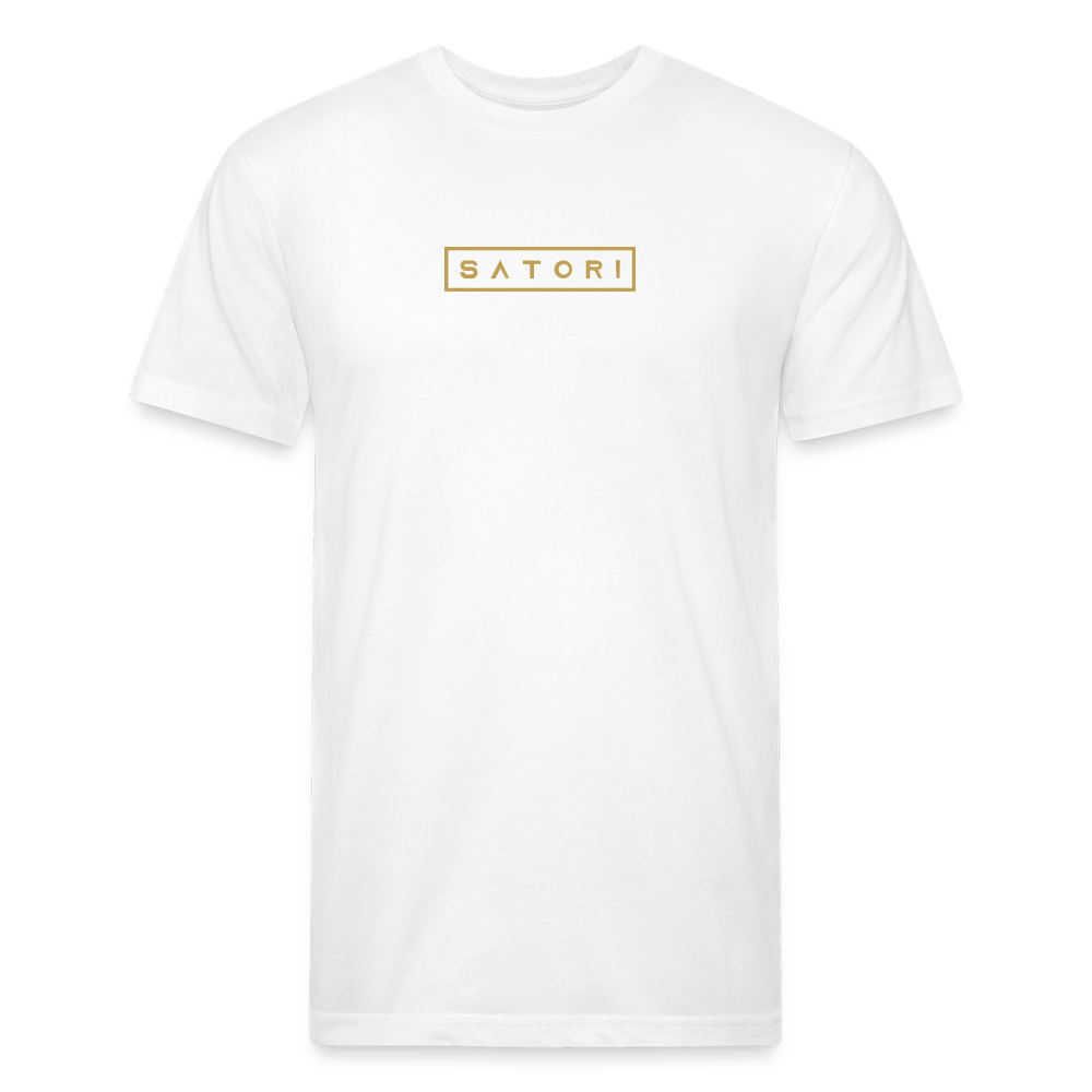 Fitted Cotton/Poly T-Shirt by Next Level Gold Logo - white
