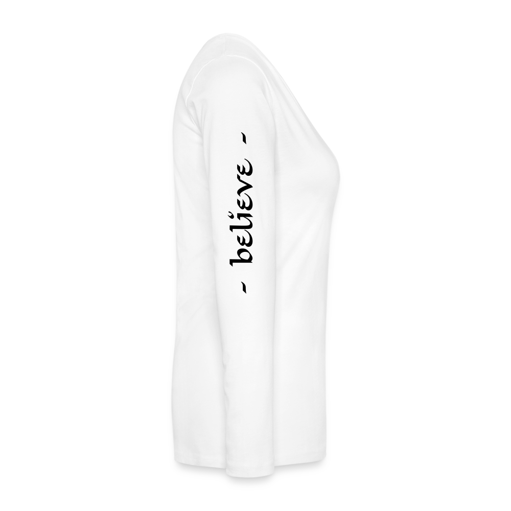 Women's Premium Long Sleeve T-Shirt Logo, Positive Sleeves - white