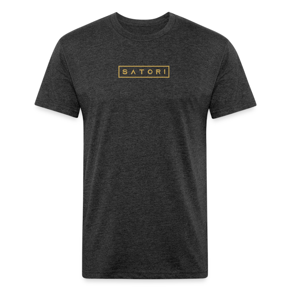 Fitted Cotton/Poly T-Shirt by Next Level Gold Logo - heather black